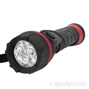 Lampe de poche LED de peinture en caoutchouc de 3W